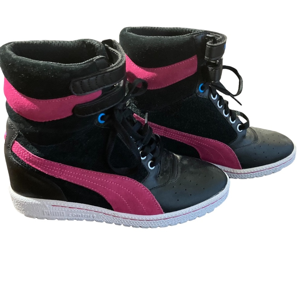 Puma Black and Pink Women's Sneakers
